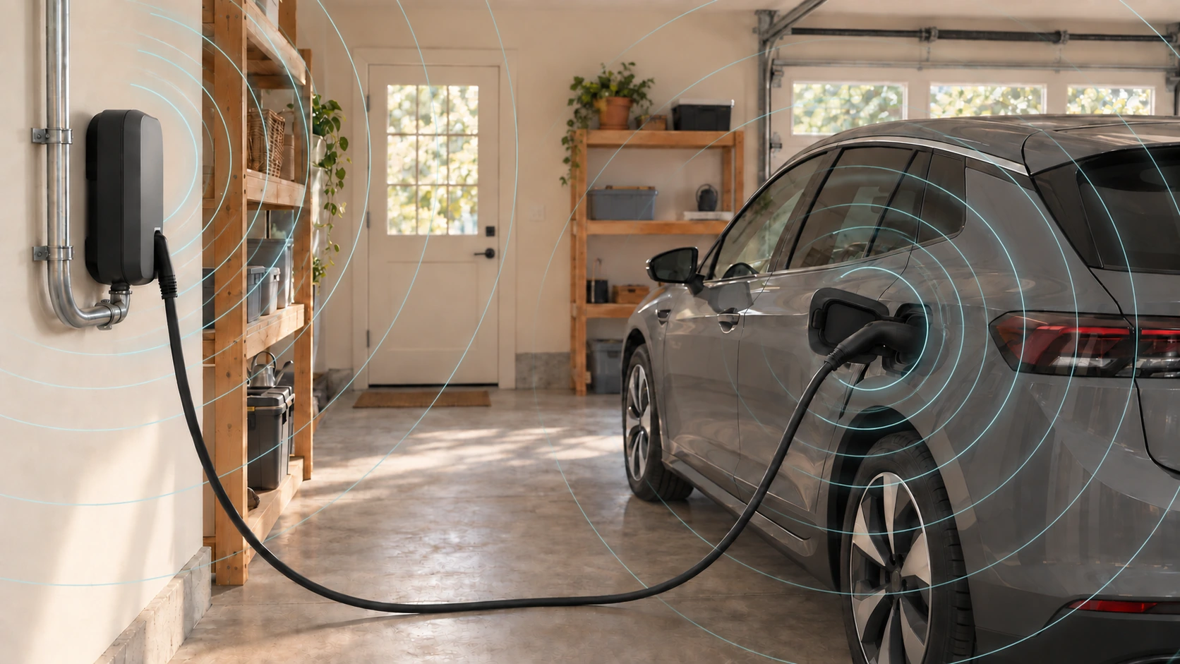 ev charger emf garage room above v5